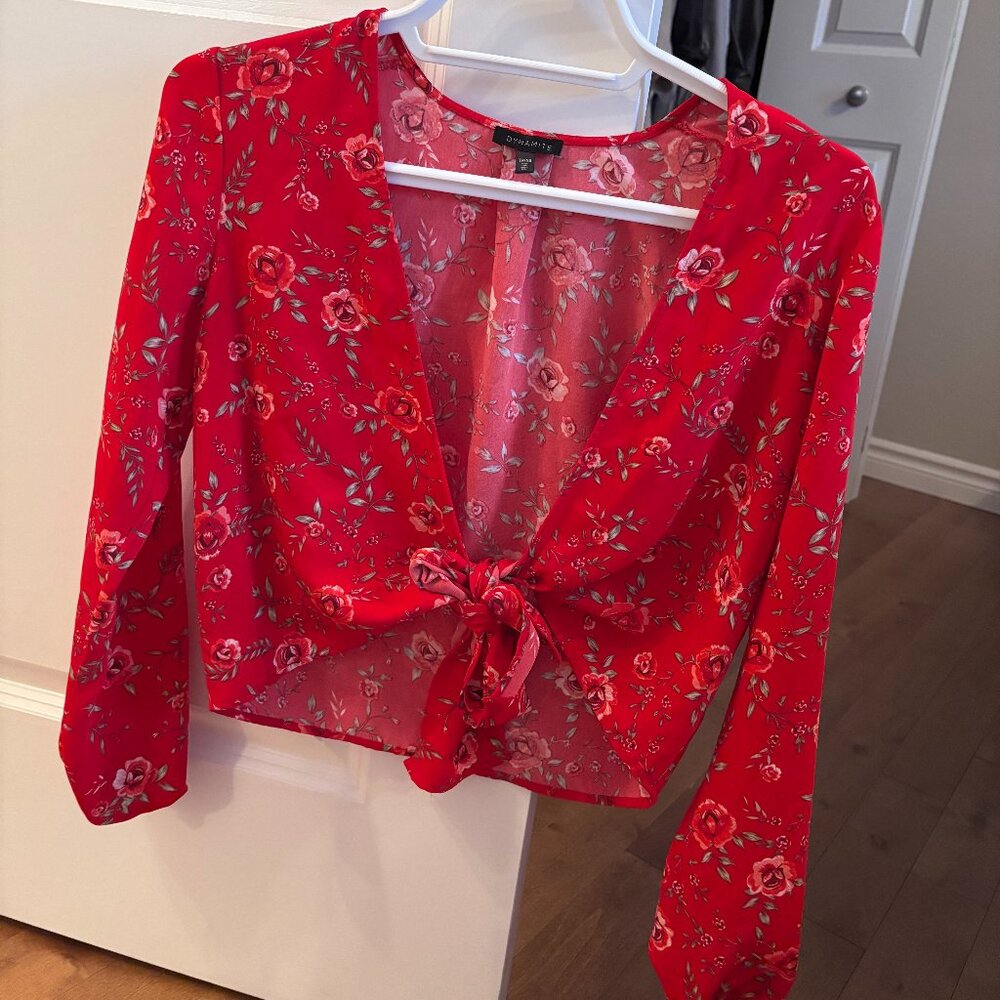 Dynamite Floral patterned tie top